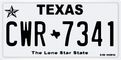 TX license plate CWR7341