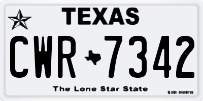 TX license plate CWR7342