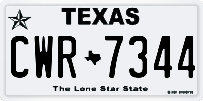 TX license plate CWR7344