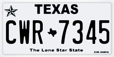 TX license plate CWR7345