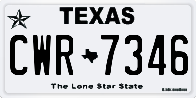 TX license plate CWR7346