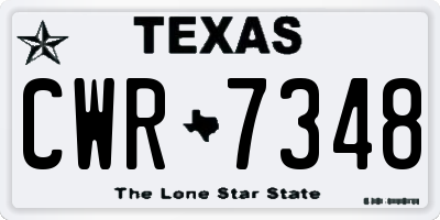 TX license plate CWR7348