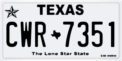 TX license plate CWR7351