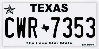 TX license plate CWR7353