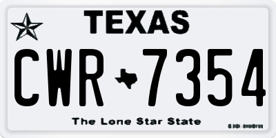 TX license plate CWR7354