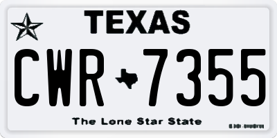 TX license plate CWR7355