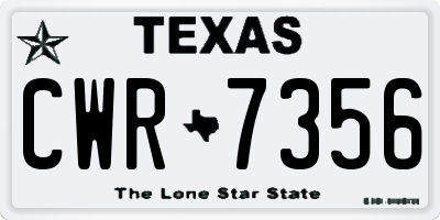 TX license plate CWR7356