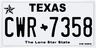 TX license plate CWR7358