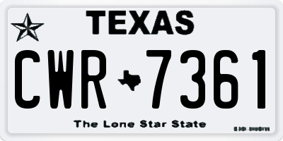 TX license plate CWR7361