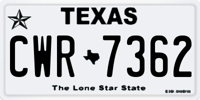 TX license plate CWR7362