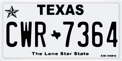 TX license plate CWR7364