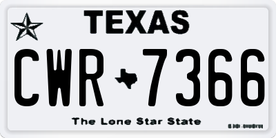 TX license plate CWR7366