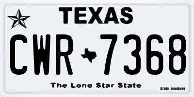 TX license plate CWR7368