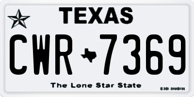 TX license plate CWR7369