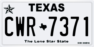 TX license plate CWR7371
