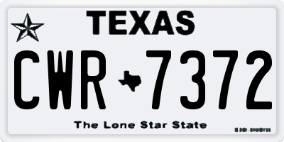 TX license plate CWR7372