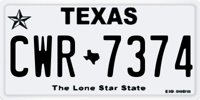 TX license plate CWR7374