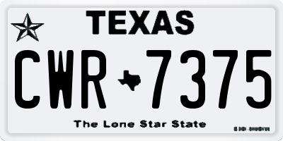 TX license plate CWR7375