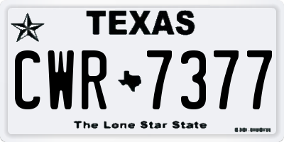 TX license plate CWR7377