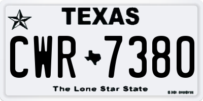 TX license plate CWR7380