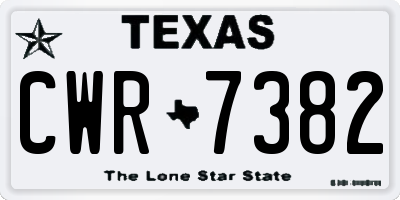 TX license plate CWR7382