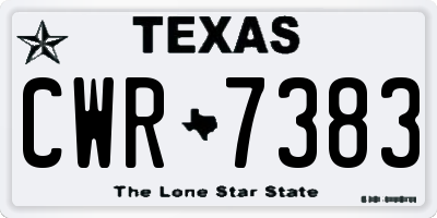 TX license plate CWR7383