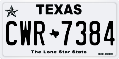 TX license plate CWR7384