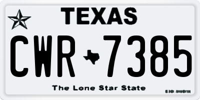TX license plate CWR7385