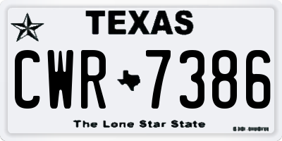TX license plate CWR7386