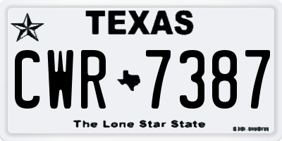 TX license plate CWR7387