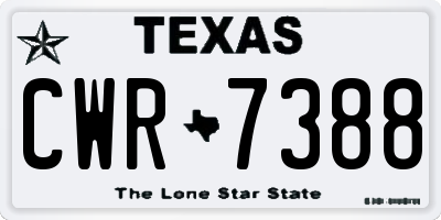 TX license plate CWR7388