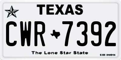 TX license plate CWR7392