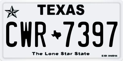 TX license plate CWR7397