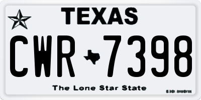 TX license plate CWR7398