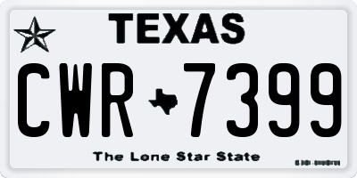 TX license plate CWR7399