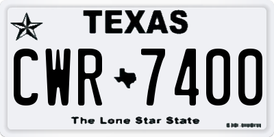 TX license plate CWR7400