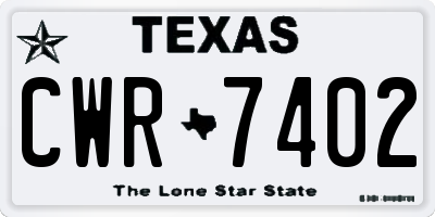 TX license plate CWR7402