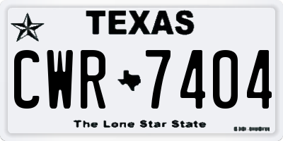 TX license plate CWR7404