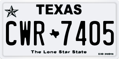 TX license plate CWR7405