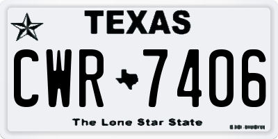 TX license plate CWR7406