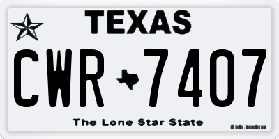 TX license plate CWR7407