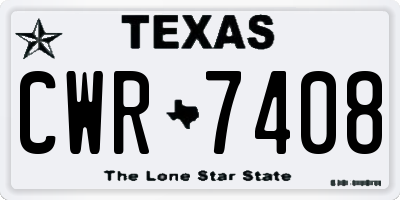 TX license plate CWR7408