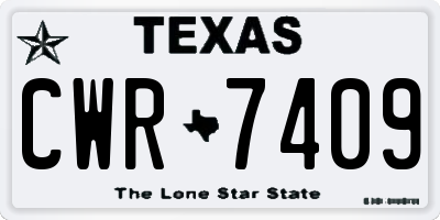 TX license plate CWR7409
