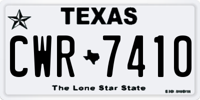 TX license plate CWR7410