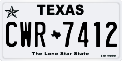 TX license plate CWR7412