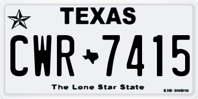 TX license plate CWR7415