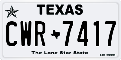 TX license plate CWR7417