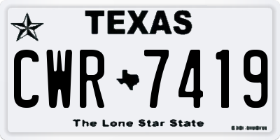 TX license plate CWR7419