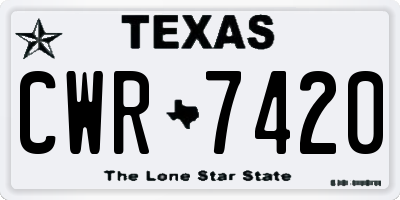 TX license plate CWR7420