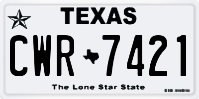 TX license plate CWR7421